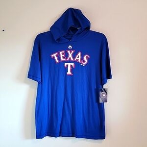 Men's Royal Texas Rangers High Cheddar Short Sleeve Pullover Hoodie